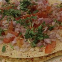 Masala Papad · Papad fried and sprinkled with Indian spices among with finely chopped onions, tomato and ch...