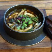 Japanese Mushroom Rice Hot · Assorted mushrooms, tofu, ginger, herbs, sushi rice