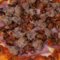 Meat Lovers · Pepperoni, sausage, ham, ground beef and bacon