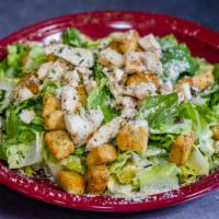 Caesar Salad · Romaine lettuce, Caesar dressing, parmesan, croutons.