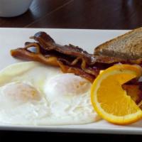 Jimmy'S Breakfast · two eggs, choice of bacon, chicken sausage or ham, breakfast potatoes, toast