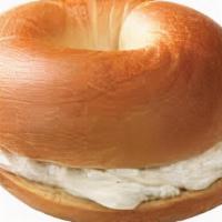 Bagel & Cream Cheese · Toasted New York style bagel with cream cheese.