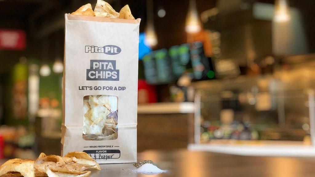Pita Chips & Dip · Our own signature pita chips, made in house fresh served with your choice of dip. Our flavors change daily, but if you have any special requests, please put those in the notes field.