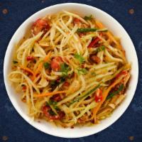 Papaya Salad · Shredded green papaya mix with shrimps, carrots, tomatoes, green beans, and flavorful delici...
