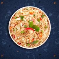 Basil Fried Rice · Fried rice with green bean, bell pepper basil, and fried egg.