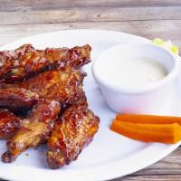 8 Pieces Wings · Choose from three different sauces, or have it plain. Served with fresh veggie sticks and ei...