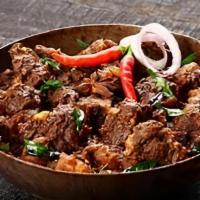 Lamb Pepper Masala · LAMB CUBES COOKED WITH BELL PEPPERS AND ONIONS SAUCE