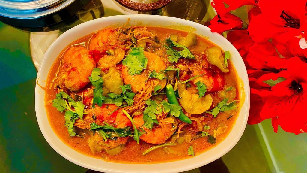 Prawn Pepper Masala · STIR FRIED WITH GARLIC, GINGER, BELL PEPPERS, ONIONS SAUCE