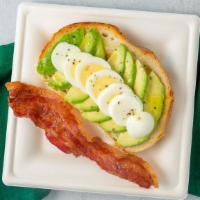Avocado Toast · Sourdough toast with fresh avocado, hard-boiled egg, cracked pepper, and extra virgin olive ...