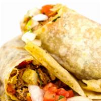 Arizona Burrito · Steak, potatoes, pico de gallo, cheeses. Any add ons will be charged extra.