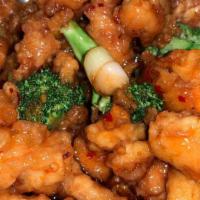 General Tso Chicken · Hot. Crispy chicken stir fried in a delicious spicy honey sauce.