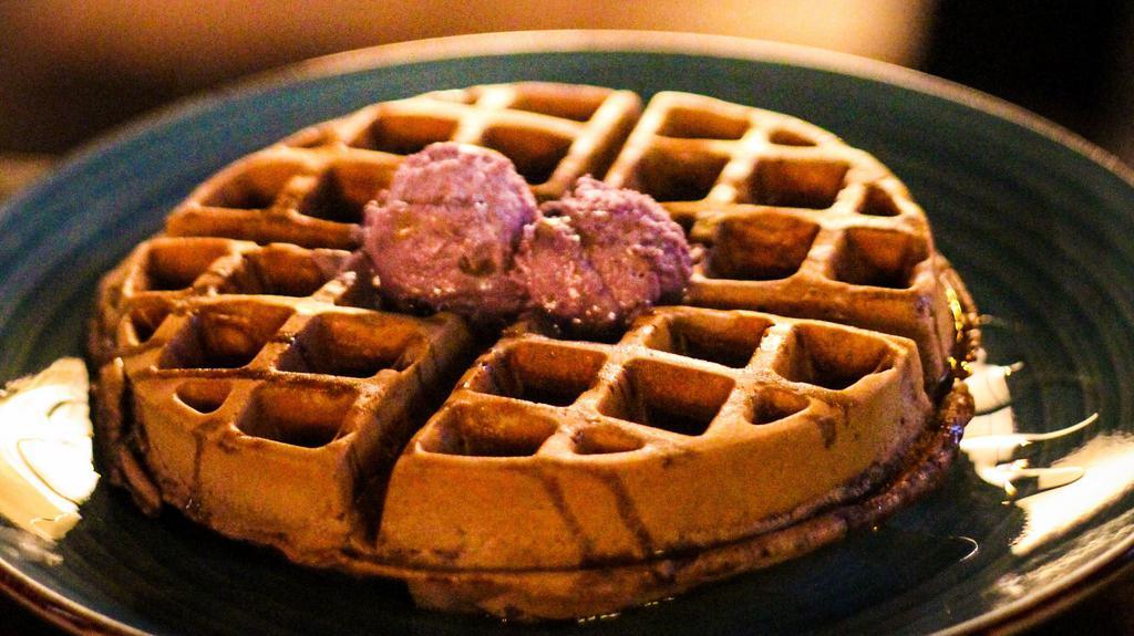Ube Dessert Waffle · Ube waffles – your favorite buttermilk waffles filled with the wonderful flavors of ube. Crunchy outside, soft inside, it's a great start to the day.
