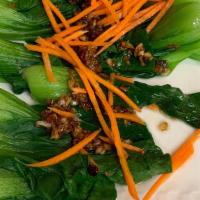 Baby Bok-Choy · Can be vegetarian or vegan. Steam baby bok-choy with garlic and our special vegan sauce.