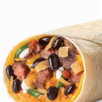 Nacho Burrito · Your choice of protein with black or pinto beans, Baja rice, cheese, queso, jalapenos, torti...