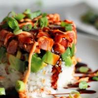 Hibachi One Tuna Tower  · A tower of fresh tuna, spicy crab, ripe avocado and steamed rice, Topped with tobiko, eel sa...