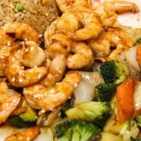 Hibachi Shrimp · Perfectly seasoned hibachi grilled shrimp served with our hibachi vegetables.