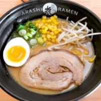 R3 Miso Ramen · Thick Noodle. Miso based, pork belly chashu, seasoned soft-boiled egg, bean sprouts, green o...