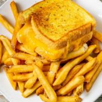 Glorious Grilled Cheese · Butter crusted traditional white or wheat bread with melted Tillamook sharp cheddar and Swiss.