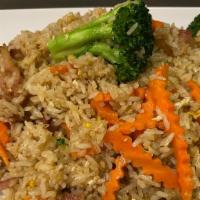 Bacon Fried Rice · Thai fried rice with bacon, broccoli and carrot.
