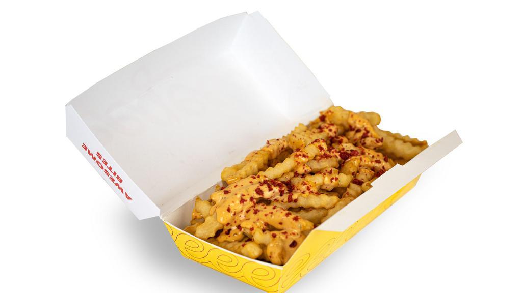 Chipotle Ranch Fries · Savory crinkle cut fries topped with our new eegee's Chipotle Ranch Dressing and bacon bits