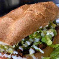 Tortas · Choose meat, cheese, beans, lettuce, tomato, onions, sour mayo and guac.