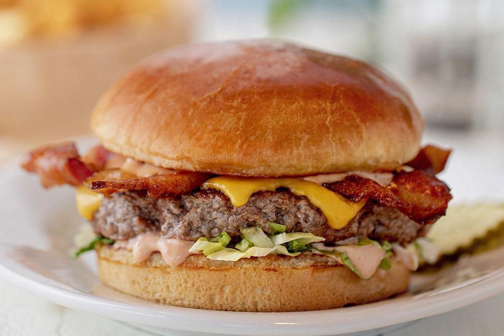 Samburger · Applewood Smoked Bacon, American Cheese,. Lettuce & 1000 Island.