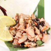 Ika Sansei Salad · Seasoned squid, crunch vegetable salad.