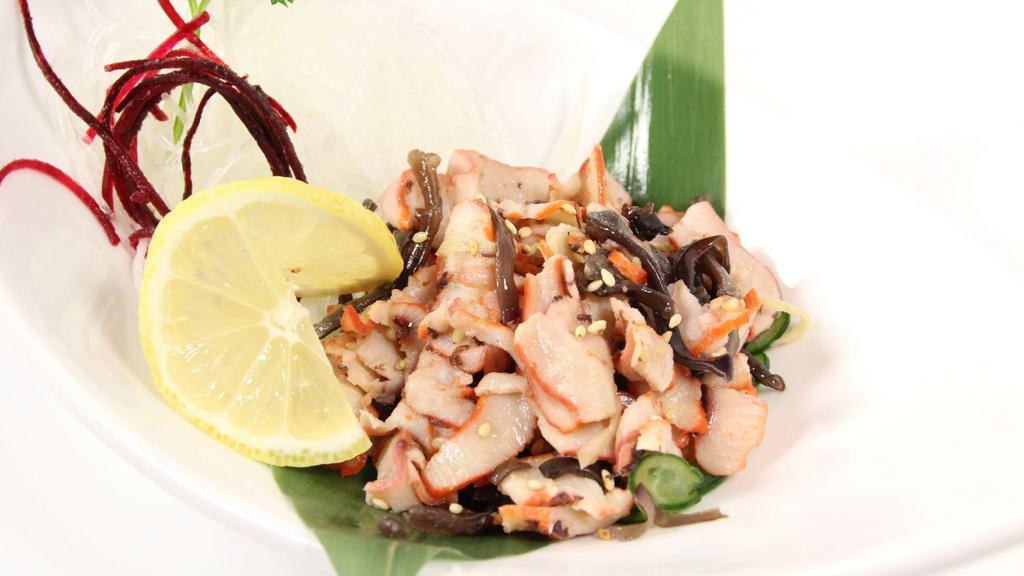 Ika Sansei Salad · Seasoned squid, crunch vegetable salad.