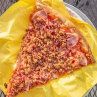 Mammal Pizza Slice · Sausage, pepperoni, ham and bacon.