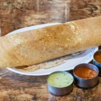 Masala Dosai · VEGAN. GF OPTION AVAILABLE. Crepes filled with potatoes and onions.