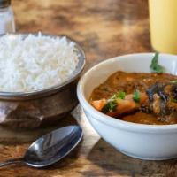 Bharwan Baigan Curry (Hydrabad Style) · VEGAN/GF.  From the heart of the historic Deccan Plateau. The nutty, slightly pungent taste ...