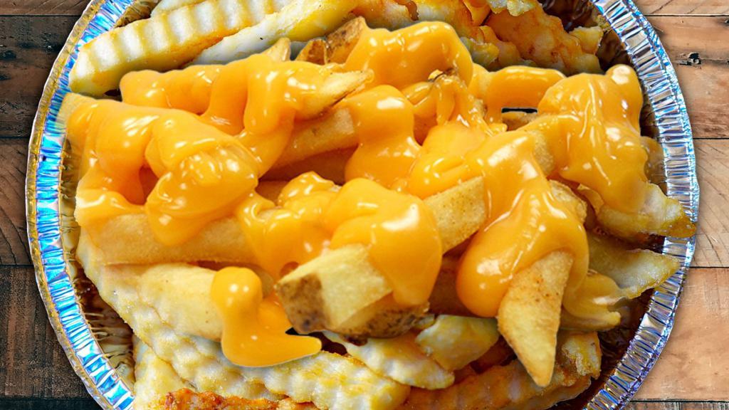 Cheddar · Covered in melted cheddar cheese