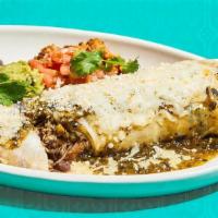 Pork Chile Verde Burrito  · charred onion, roasted pasilla, tomatillo, cilantro, cotija
