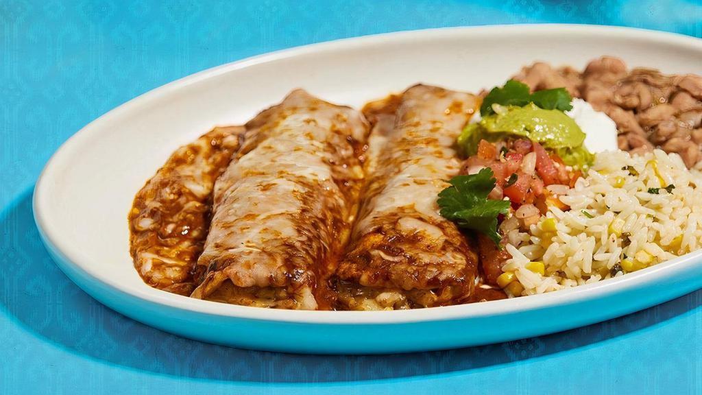 Traditional Cheese Enchiladas · grilled onion & creamy ancho chile sauce