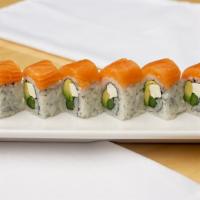 Philadelphia Roll · In: asparagus, avocado, cream cheese. Top: fresh salmon.

Thoroughly cooking foods of animal...