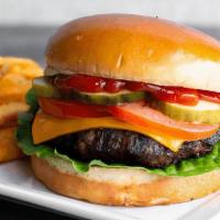 Grizzly · ½ lb all-beef burger on a brioche bun with your choice of cheese. (cal - burger 1450 / chees...