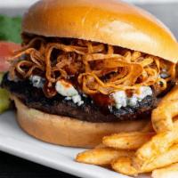 Bleu Onion Bbq · ½ lb all-beef burger with bleu cheese crumbles, fried onions & bourbon BBQ sauce on a brioch...