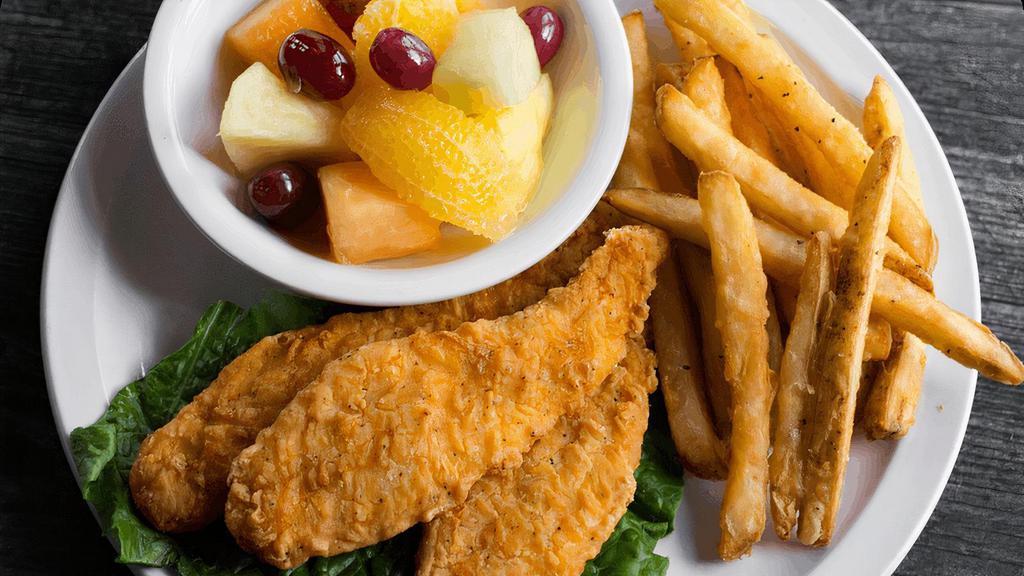 Chicken Tenders · with fries & your choice of dipping sauce. (cal 620)