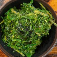 Wakame Salad  -  Gfo, V · seaweed salad w/ sesame seed + micro greens<br />