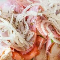 Italian Supreme Hoagie · Recommended. Served on an Italian roll, white or wheat, with a variety of meats, cheeses, le...