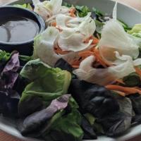 House Salad - Large* · Mixed greens, seasonal garnishes (carrot, shaved fennel, cucumber), choice of dressing:. Bal...