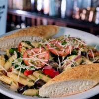 Garden Noodle · Penne pasta tossed in olive oil and garlic with sautéed spinach, black olives, onions, mushr...