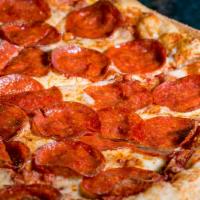 Pepperoni Pizza · Cheesy goodness with pepperoni on top.