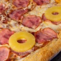 Don Ho Pizza · Canadian bacon and juicy, all-natural pineapple ring on a sea of cheese.
