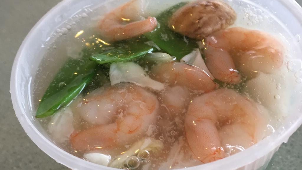 Seafood Soup (For 2) · Shrimp, scallop, crab meat, and vegetables.