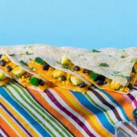 Veggie Quesadilla · Zucchini, mushrooms, peppers, onions, and shredded melted cheese in a crispy flour tortilla ...