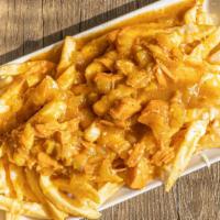 Smothered Fries With Cheese · French fries covered in our amazing Chili Verde topped with cheese
Onion extra .25