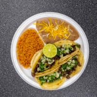 4 Tacos Rice And Beans · 