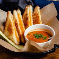 Grilled Cheese Dippers  · Sharp Cheddar on Toasted White Bread with House-Made Tomato Soup