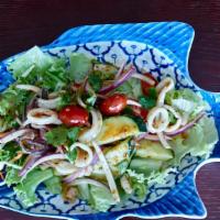 Squid Salad · Grilled squids or Grilled Prawns with spicy lime juice, red onion and spicy lime juice serve...